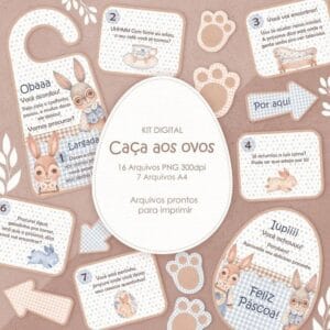 Arquivo De Corte Páscoa Caça Aos Ovos Imprimir Tags E Cards