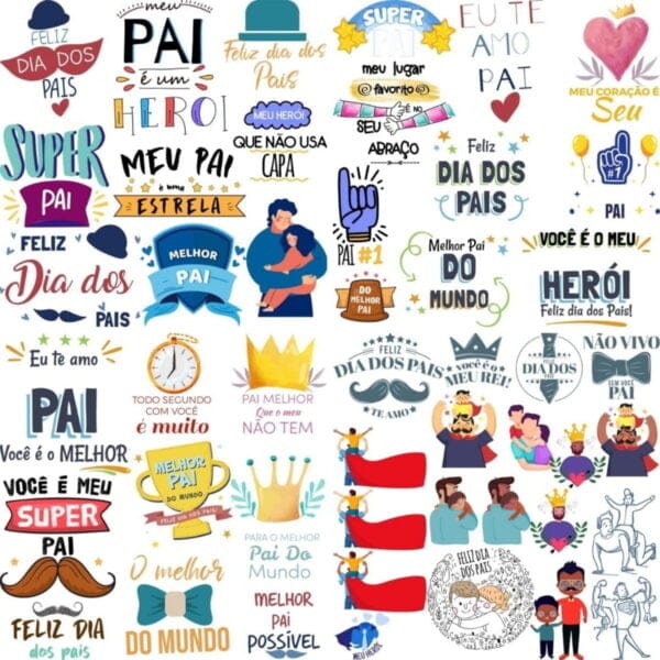 Arquivo Dia Dos Pais Frases Lettering Vetor Corel Draw 4