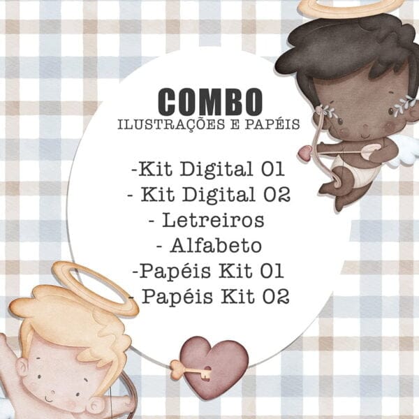 Arquivo Digital Namorados Cupidos P Imprimir Cortar E Montar