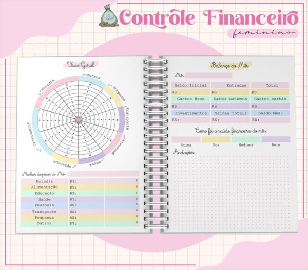 Arquivo Digital Planner Financeiro Feminino - Imagem 4