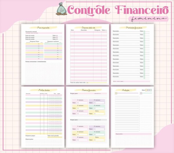 Arquivo Digital Planner Financeiro Feminino - Imagem 5