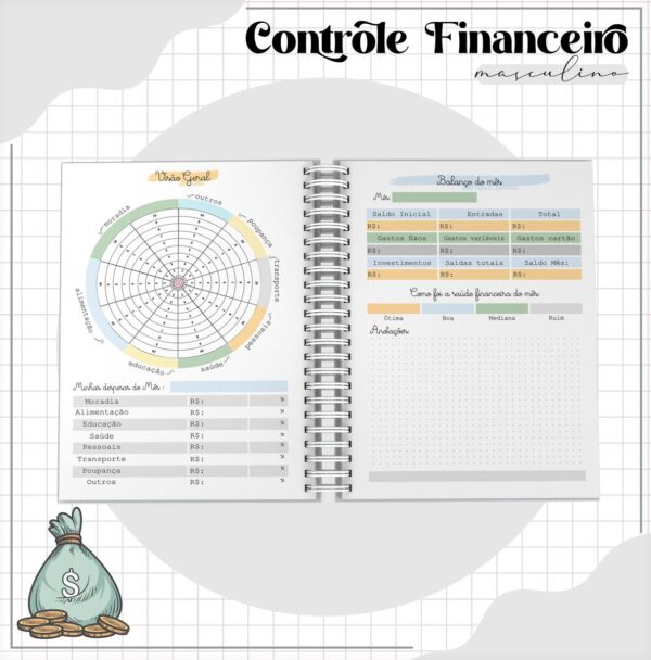 Arquivo Digital Planner Financeiro Masculino - Imagem 4