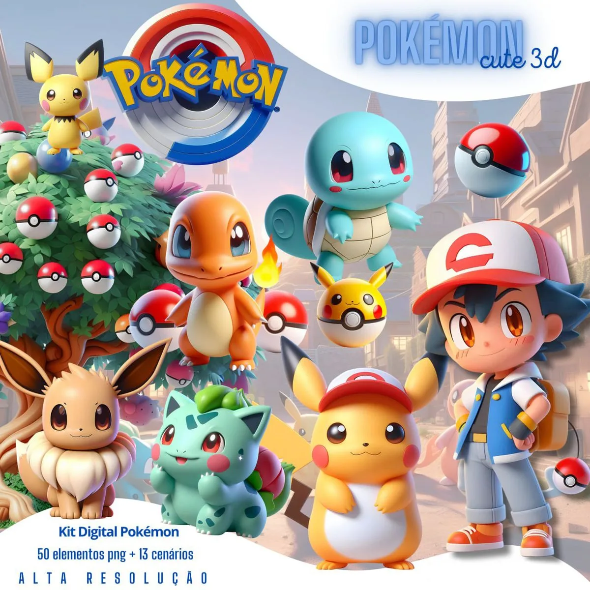 Arquivo Digital Pokemon 3d Kit Digital Artes Personalizados 2