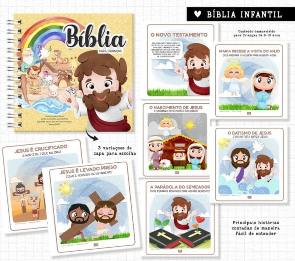 Arquivo Encadernação Bíblia Infantil Histórias Para Crianças