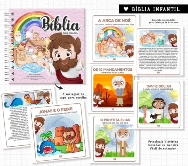 Arquivo Encadernação Bíblia Infantil Histórias Para Crianças