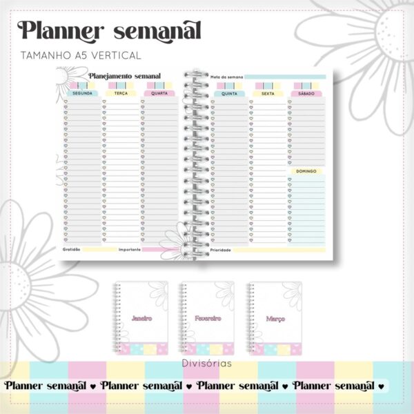 Arquivo Encadernação Planner Semanal - Imagem 2