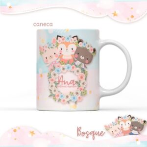 arquivo kit sublimacao bosque menina arquivo digital papelaria personalizada