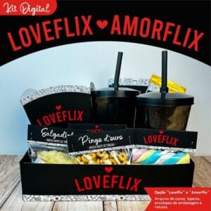 Arquivo Namorados Cesta Loveflix P/ Imprimir Cortar E Montar