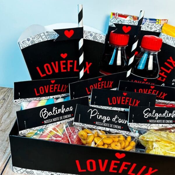 Arquivo Namorados Cesta Loveflix P/ Imprimir Cortar E Montar