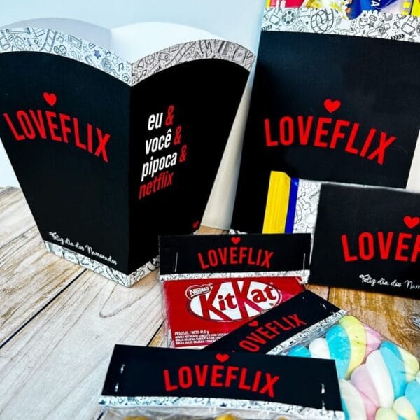 Arquivo Namorados Cesta Loveflix P/ Imprimir Cortar E Montar