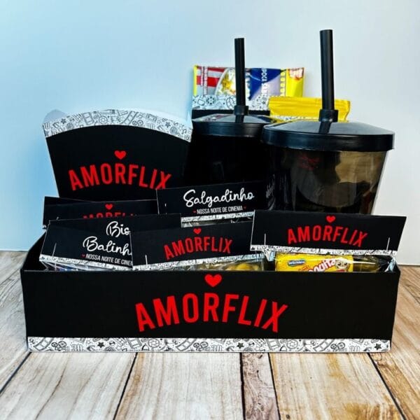 Arquivo Namorados Cesta Loveflix P/ Imprimir Cortar E Montar