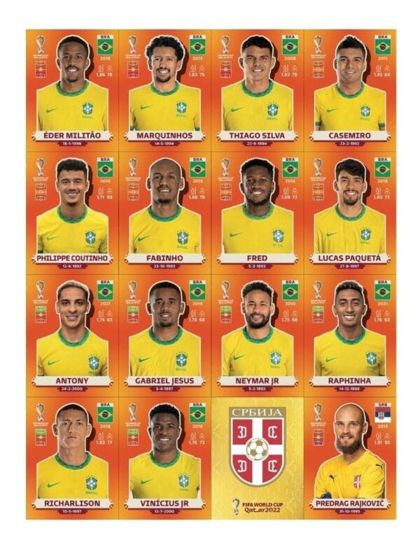 Arquivo Pdf Figurinhas Laranja P Imprimir Copa Qatar 2022