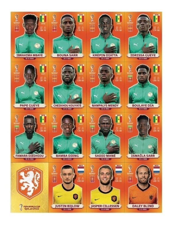 Arquivo Pdf Figurinhas Laranja P Imprimir Copa Qatar 2022
