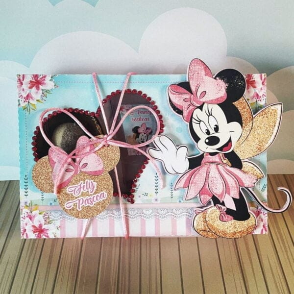 Arquivo Silhouette Caixa Ovos De Páscoa Minnie Rosa