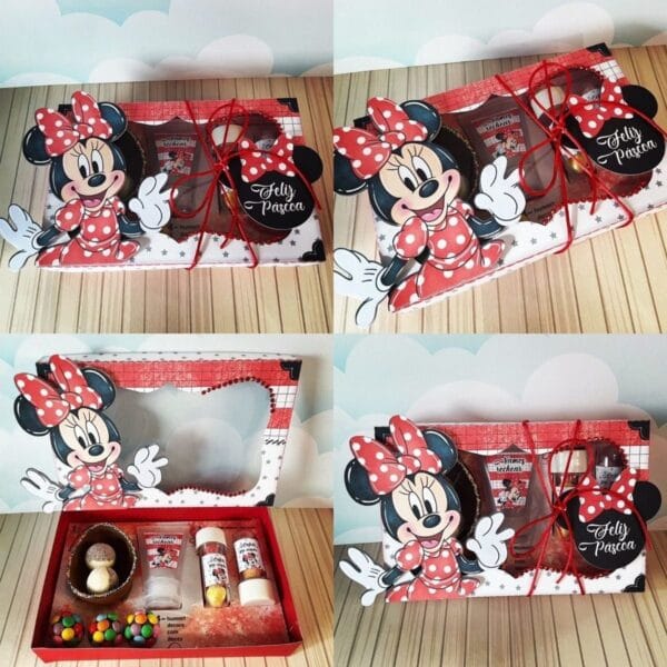 Arquivo Silhouette Caixa Ovos De Páscoa Minnie Vermelha