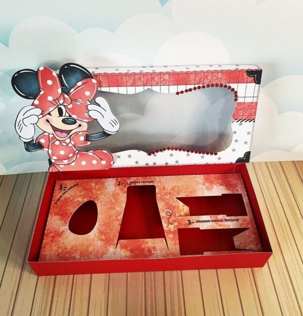 Arquivo Silhouette Caixa Ovos De Páscoa Minnie Vermelha