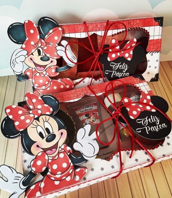 Arquivo Silhouette Caixa Ovos De Páscoa Minnie Vermelha