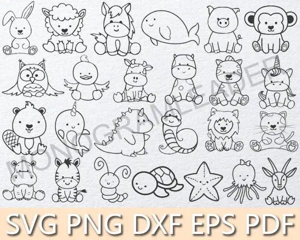Arquivos Digitais Contorno Animais Png Para Projetos Personalizados 2