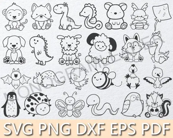 Arquivos Digitais Contorno Animais Png Para Projetos Personalizados 4
