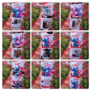 Arquivos Editáveis p/ Caneca Dia dos Namorados - Stitch Love