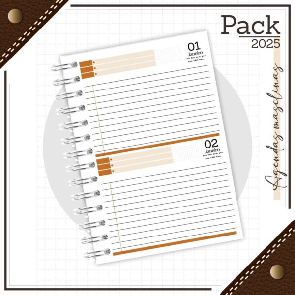 Arquivos Encadernação Caderno Couro Laranja - Imagem 2