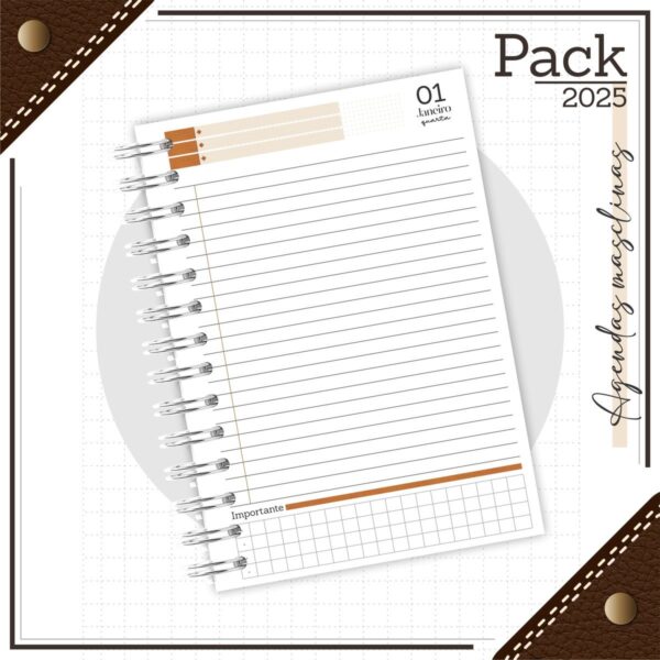 Arquivos Encadernação Caderno Couro Laranja - Imagem 3