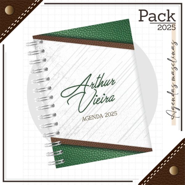 Arquivos Encadernação Caderno Couro Verde