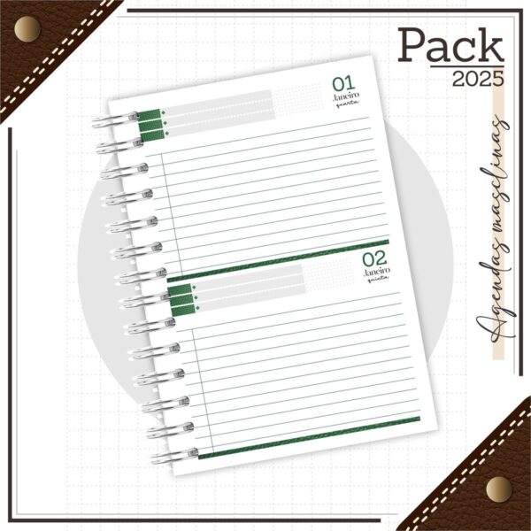 Arquivos Encadernação Caderno Couro Verde - Imagem 4