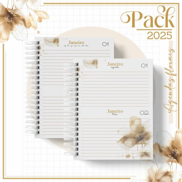 Arquivos Encadernação Caderno Floral Gold - Imagem 3