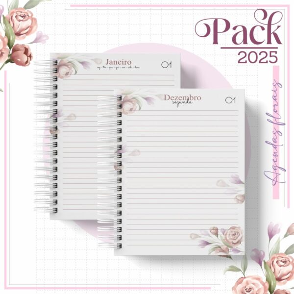 Arquivos Encadernação Caderno Floral Rosê - Imagem 2