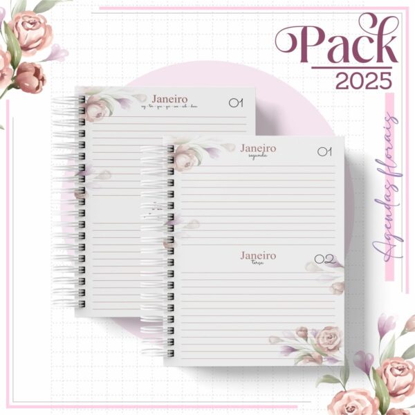 Arquivos Encadernação Caderno Floral Rosê - Imagem 3