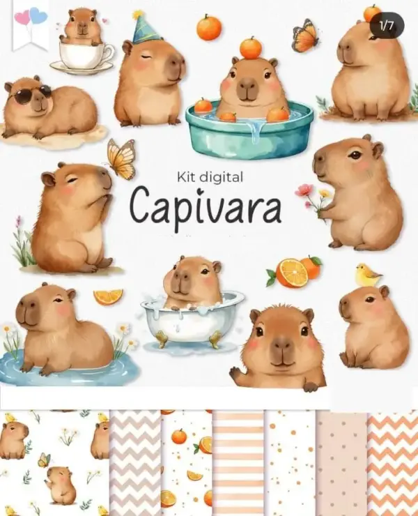 Arquivos Png Capivara Para Projetos Manuais E Personalizados