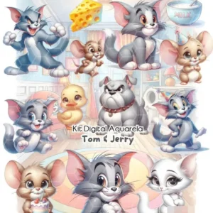 Arquivos PNG Tom e Jerry Aquarela para Personalizados