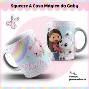 arte caneca a casa magica da gabby arquivo digital caneca para menina