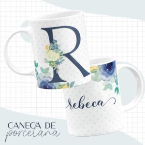 arte caneca alfabeto azul arquivo digital kit digital