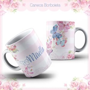 Arte Caneca Baby Borboletas - Arquivo Digital