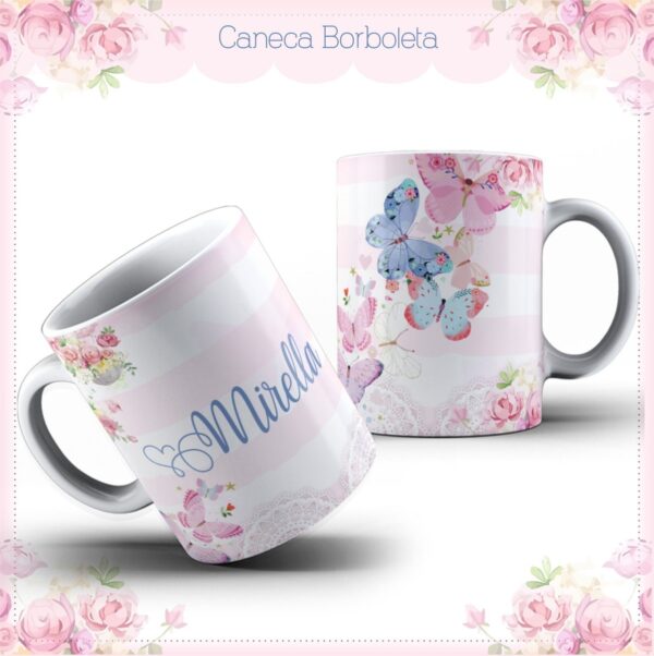 Arte Caneca Baby Borboletas - Arquivo Digital