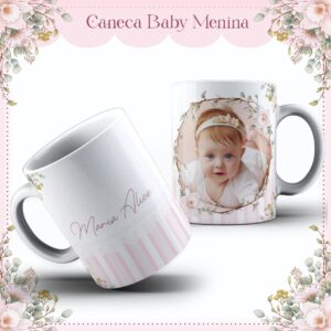 arte caneca baby menina arquivo digital arte caneca baby