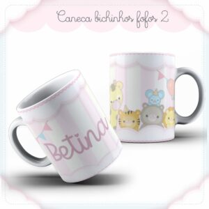 arte caneca bichinhos fofos 1 arquivo digital design