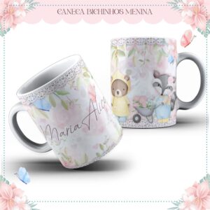 Arte Caneca Bichinhos Fofos - Arquivo Digital