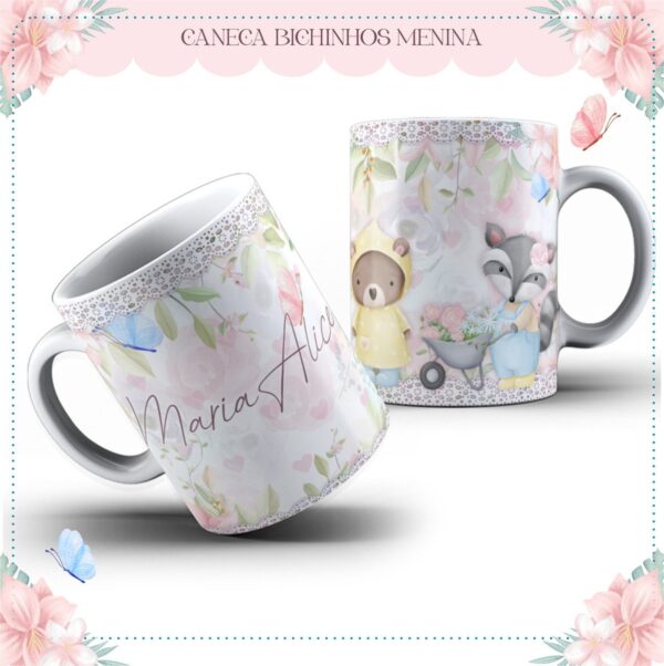 Arte Caneca Bichinhos Fofos - Arquivo Digital