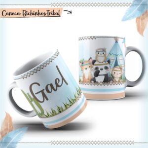 arte caneca bichinhos tribal arquivo digital presente 1