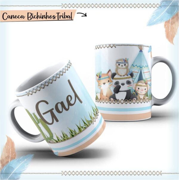 Arte Caneca Bichinhos Tribal - Arquivo Digital