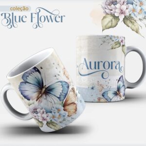 arte caneca borboleta azul arquivo digital arquivo digital