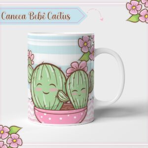 arte caneca cactus arquivo digital kit digital