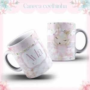 arte caneca coelhinha arquivo digital kit digital