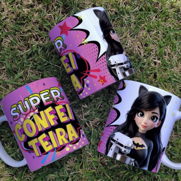 Arte Caneca Confeiteira Super Heroina - Png e Corel - Imagem 3