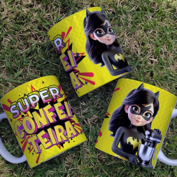 Arte Caneca Confeiteira Super Heroina - Png e Corel - Imagem 5