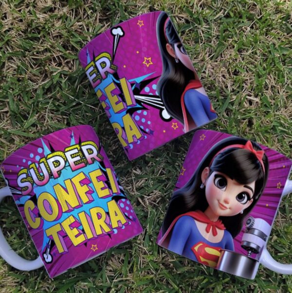Arte Caneca Confeiteira Super Heroina - Png e Corel - Imagem 4