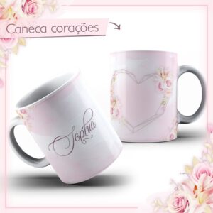 arte caneca coracoes arquivo digital papelaria personalizada